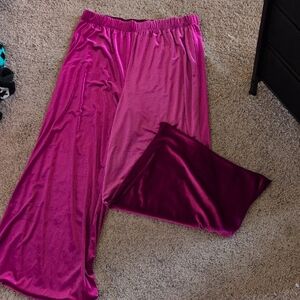 Women’s Stretch Velvet  Pants - Fuchsia